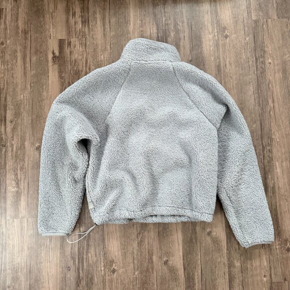 JoyLab Quarter Zip Cozy Sherpa Fleece Pullover with Pockets and Drawstring Cinch - Picture 3 of 7